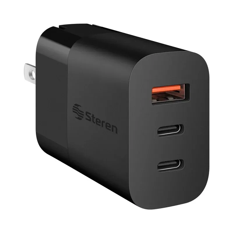 Cargador GaN USB C PD 45 W / USB QC 35 W Steren ELI-7045