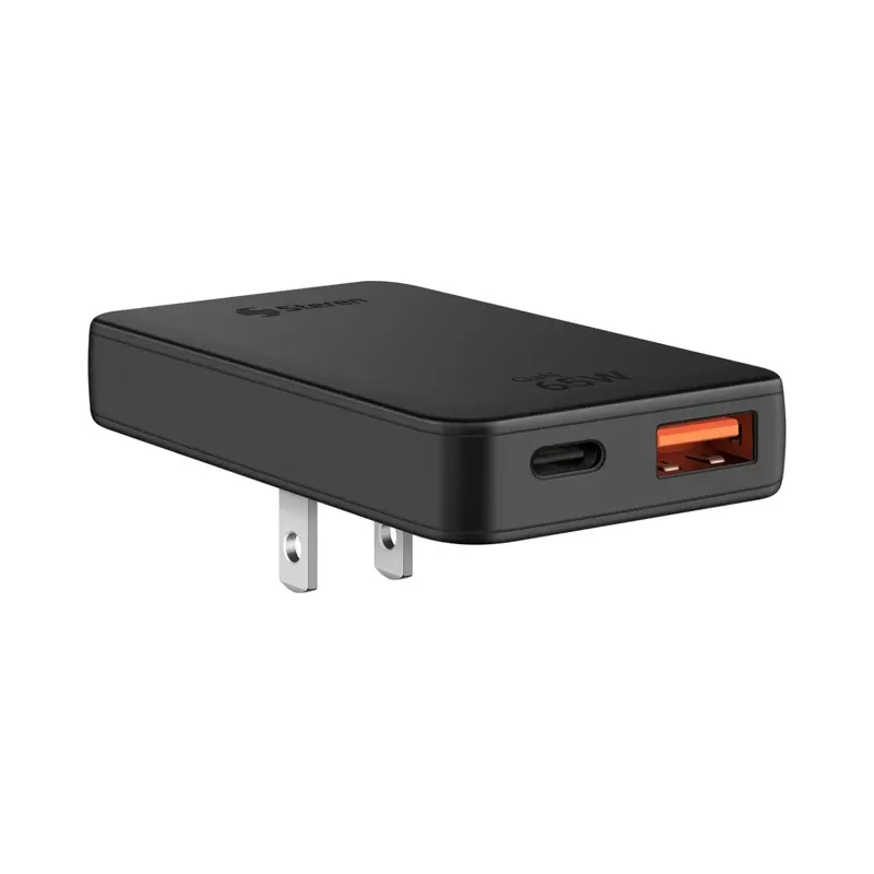 Cargador GaN USB C PD 65 W / USB QC 27 W, con adaptador de clavija europea Steren ELI-7065-S
