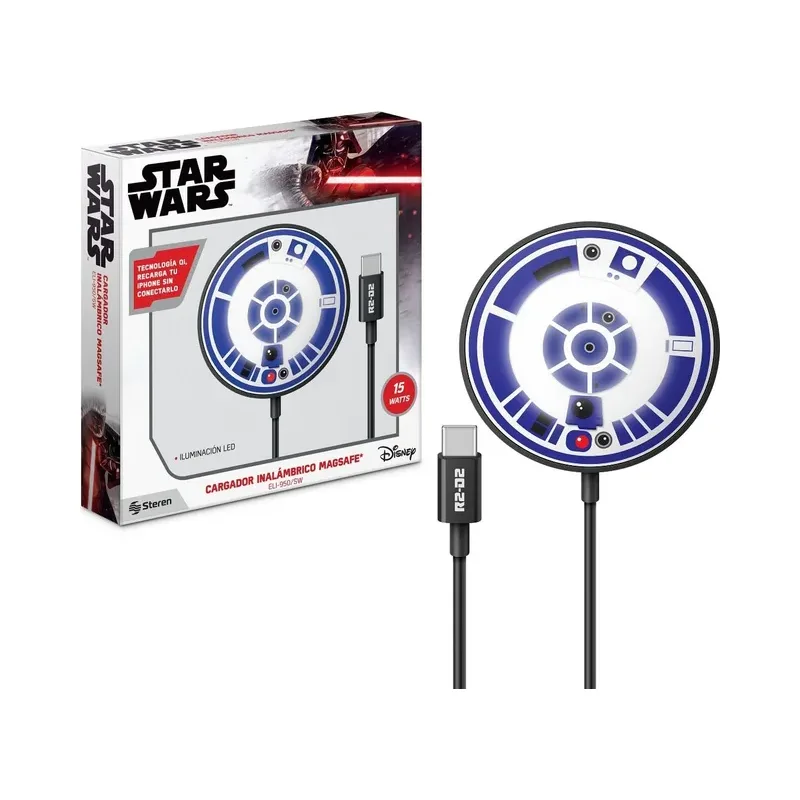 Cargador inalámbrico MagSafe* Qi, de 15 W Star Wars™ Steren ELI-950/SW