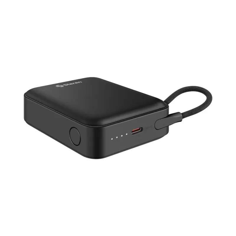 Power Bank de 10,000 mAh PD 45 W con 1 salida USB C y 1 cable USB C Steren PB-045-10AH