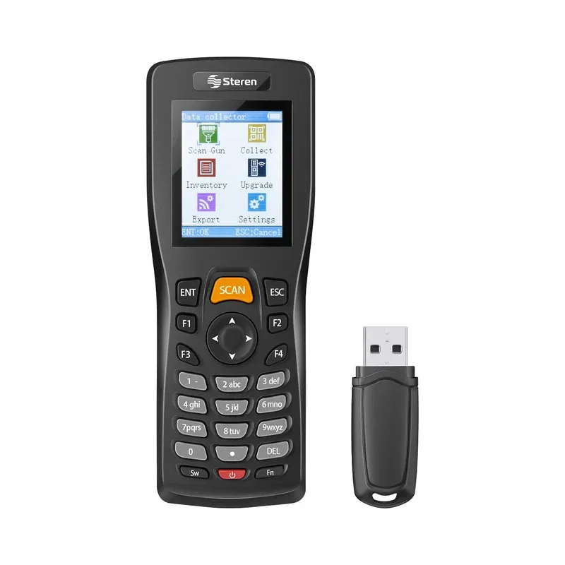 Lector de código de barras y QR (2D) inalámbrico con memoria interna Steren COM-599