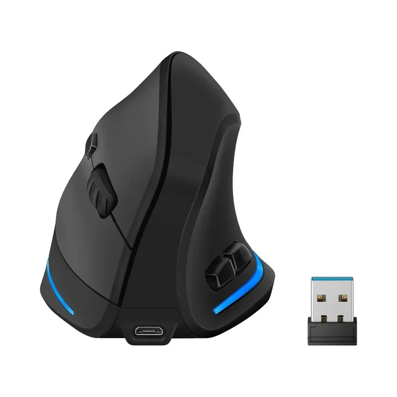 Mouse inalámbrico vertical con batería recargable 1200 / 1600 / 2400 DPI Steren COM-5730