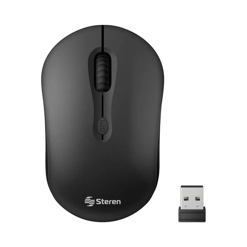Mouse inalámbrico 800 / 1 200 / 1 600 DPI, negro Steren COM-5730NE