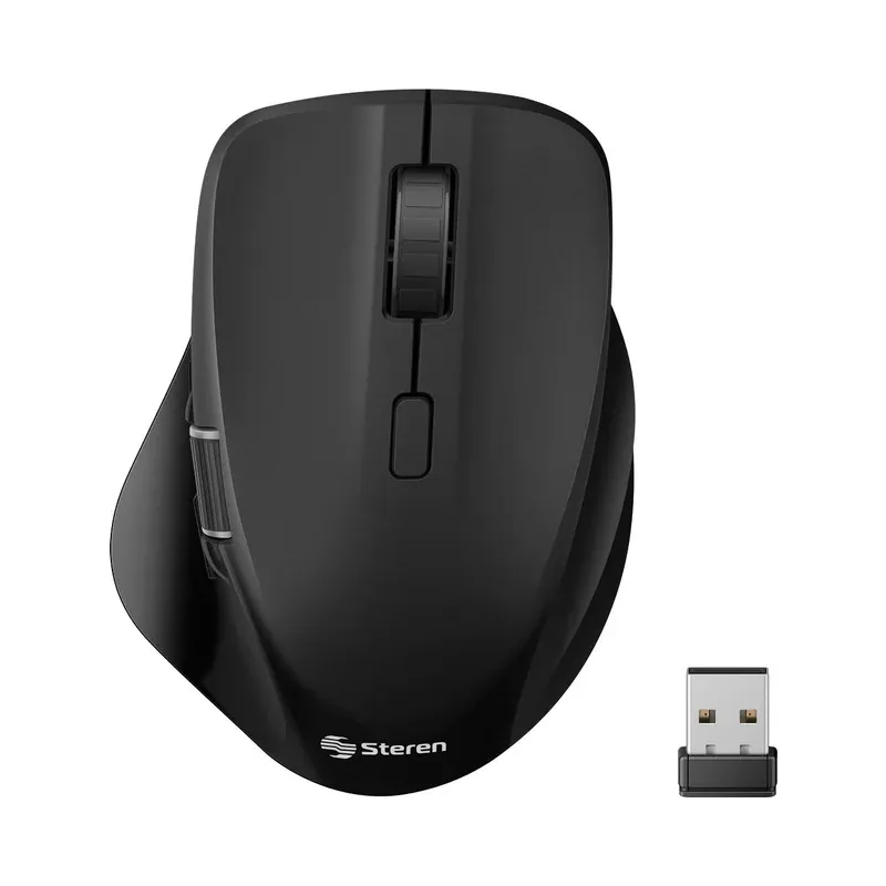 Mouse Bluetooth*/ RF, multidispositivo, ergonómico con batería recargable 800 / 1200 / 1600 DPI Steren COM-5800