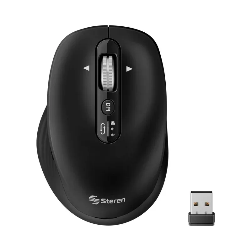 Mouse Bluetooth*/ RF, multidispositivo con batería recargable 1000 / 1600 / 2400 / 3200 DPI Steren COM-5890