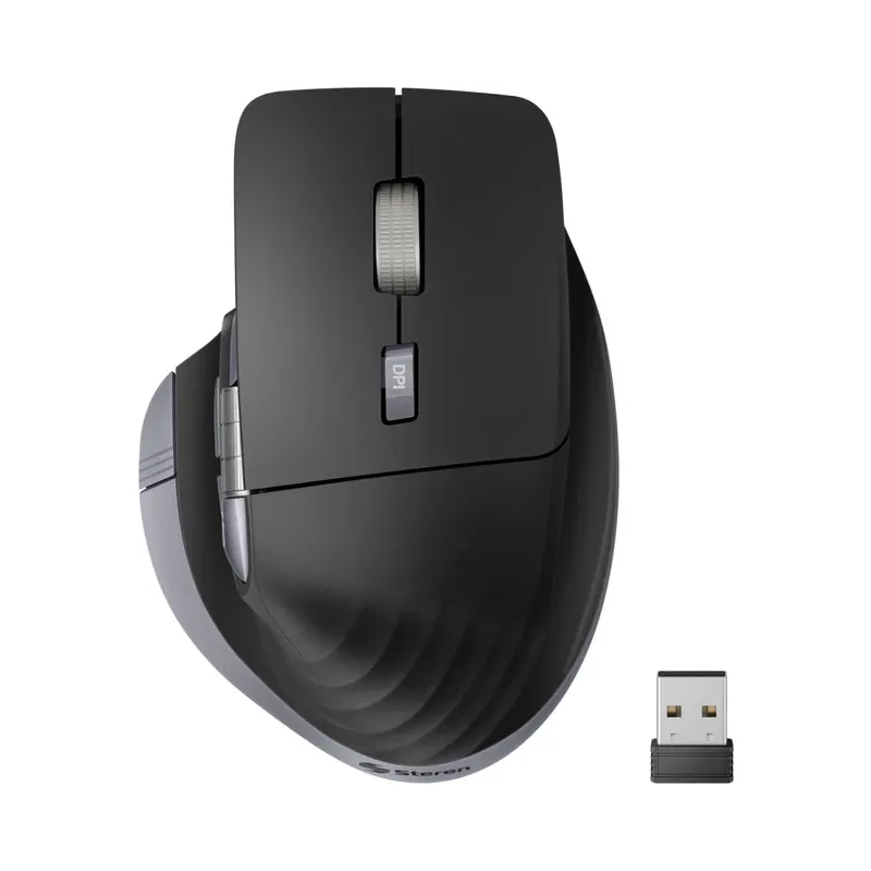 Mouse Bluetooth*/ RF, multiequipo con batería recargable, ergonómico 1 000 / 1 600 / 2 400 / 3 200 DPI Steren COM-5895