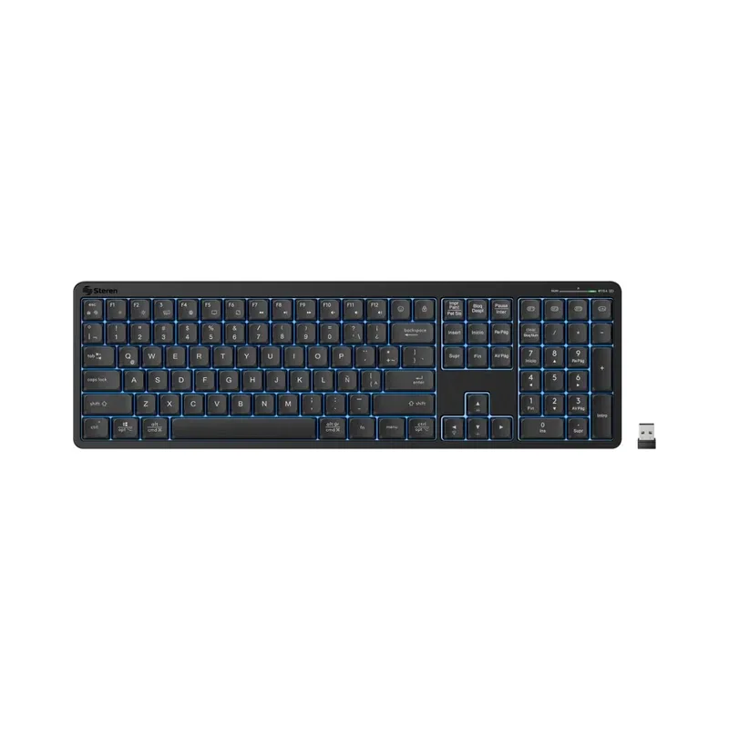 Teclado Bluetooth* / RF multidispositivo con batería recargable y luz LED Steren COM-6900