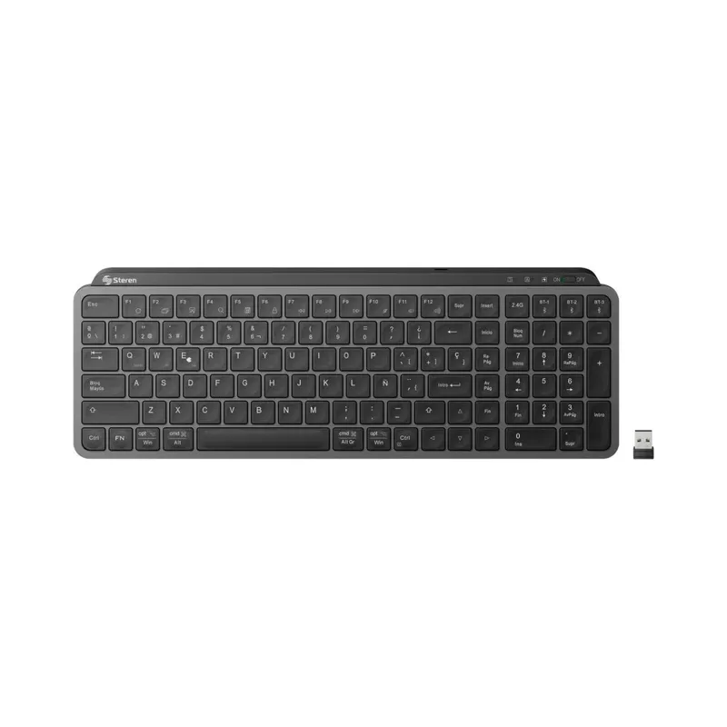 Teclado Bluetooth* / RF, multidispositivo con batería recargable Steren COM-6950