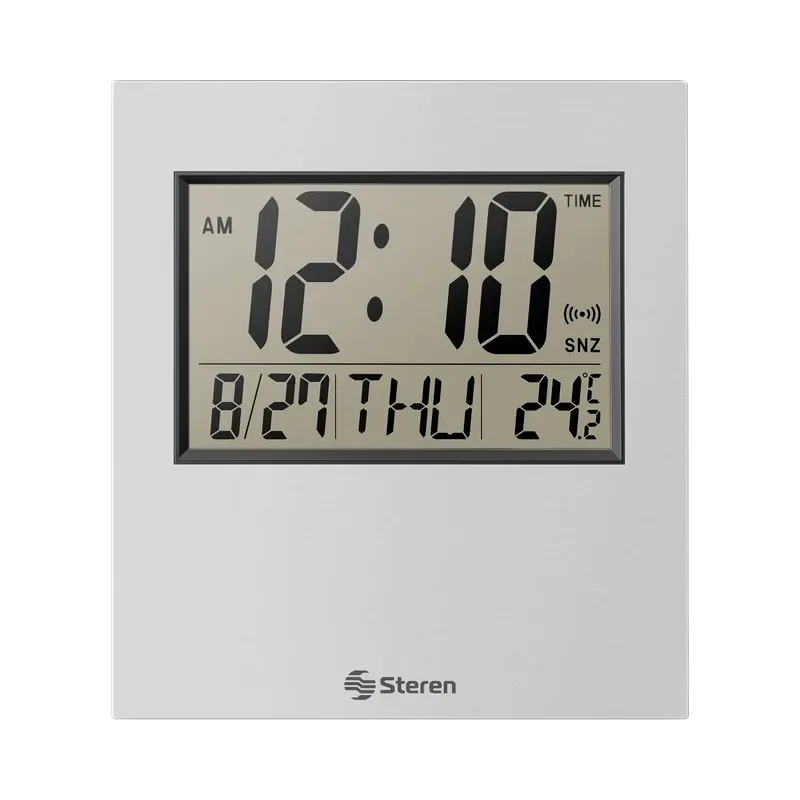 Reloj digital con alarma, calendario y termómetro Steren CLK-305