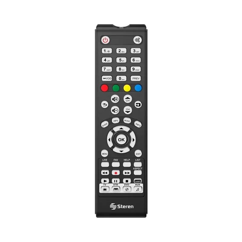 Control remoto universal 4 en 1 con autoaprendizaje Steren RM-115