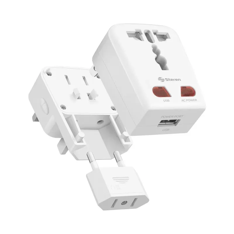 Adaptador universal de contactos para viaje con cargador USB Steren 905-138