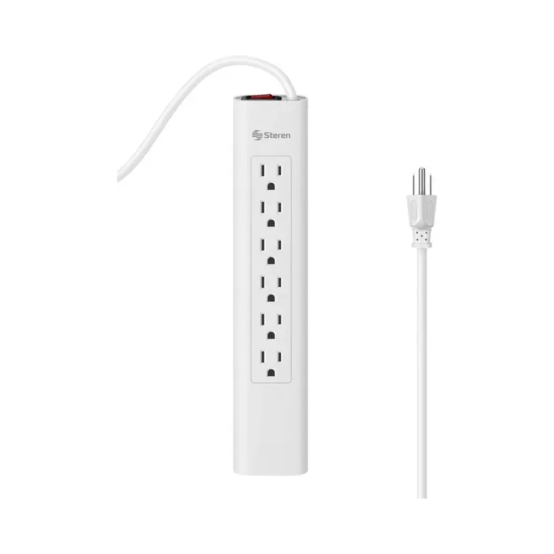 Multitoma de 6 salidas verticales y cable extra largo Steren 905-215