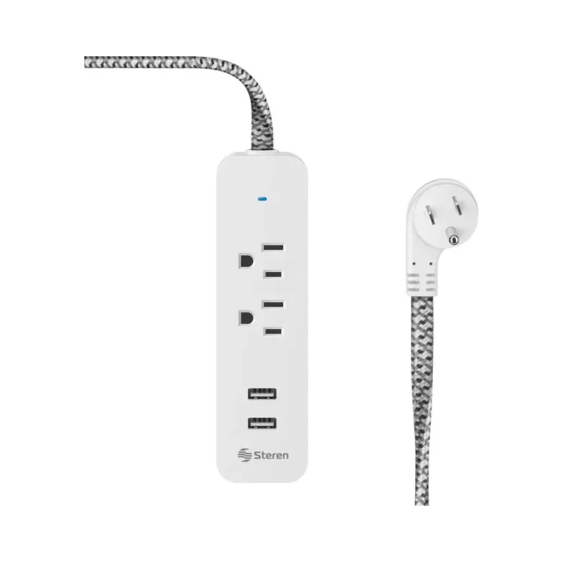Multitoma de 2 salidas horizontales y doble cargador USB Steren 905-3007