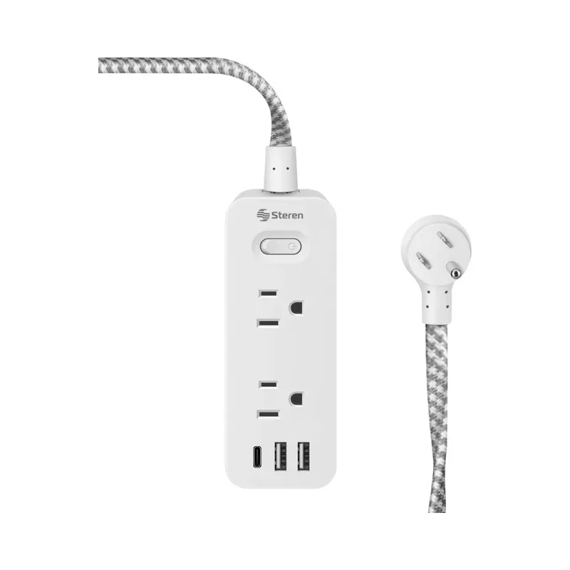 Multitoma de 6 salidas y cargador USB C PD 20 W / 2 x USB 12 W Steren 905-3008