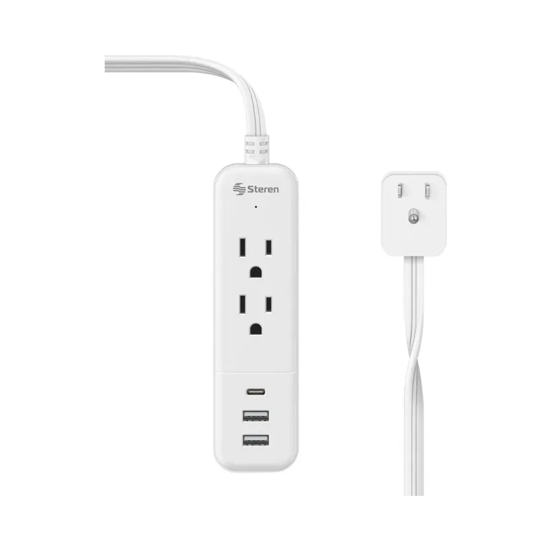 Regleta de 2 salidas y cargador USB C / 2 x USB Steren 905-3202