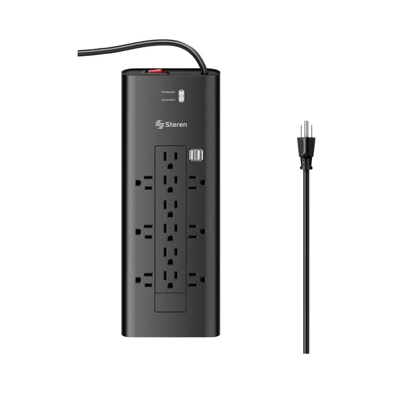 Multitoma de 12 salidas verticales/horizontales y doble cargador USB Steren 905-420