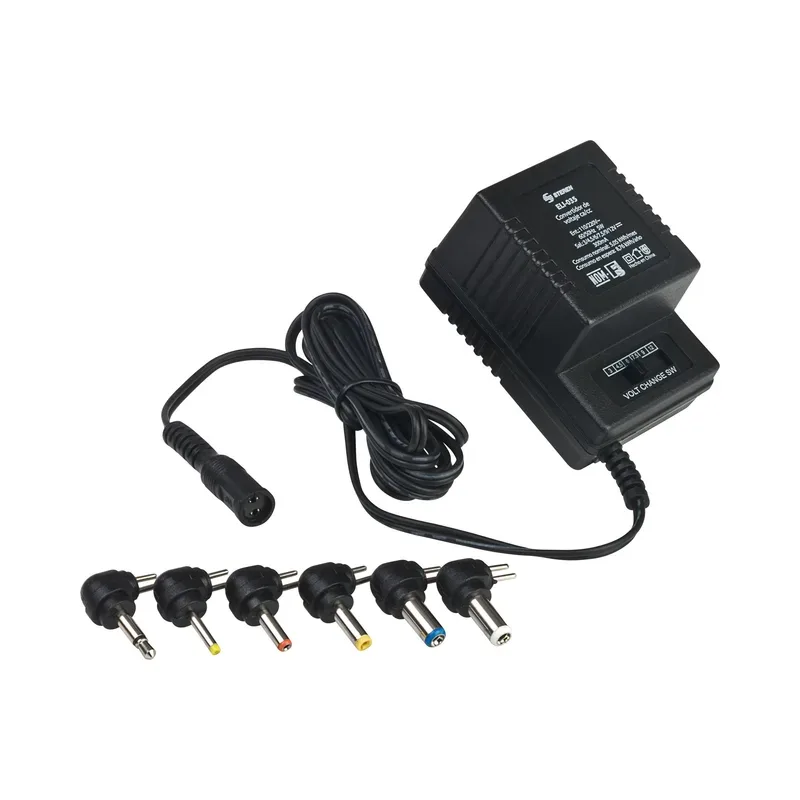 Eliminador de 3 a 12 Vcc, 300 mA, con puntas intercambiables Steren ELI-035