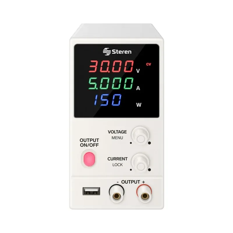 Fuente de poder regulada de 0 a 30 Vcc, 5 A Steren PRL-3205