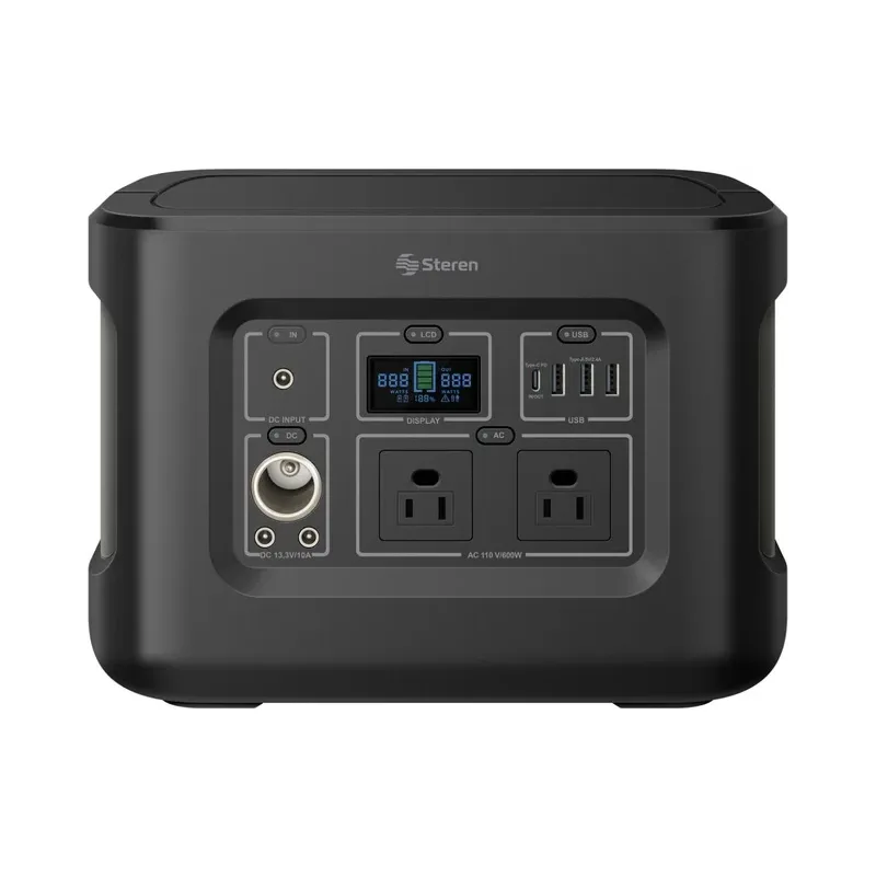 Estación de energía portátil de 160,000 mAh con inversor de corriente de 600 W (110 Vca) Steren PWS-600