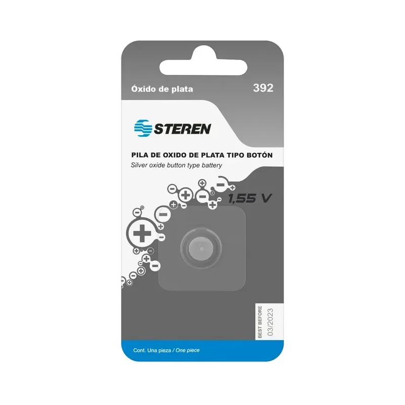 Pila de óxido de plata tipo botón "392" Steren BAT-392