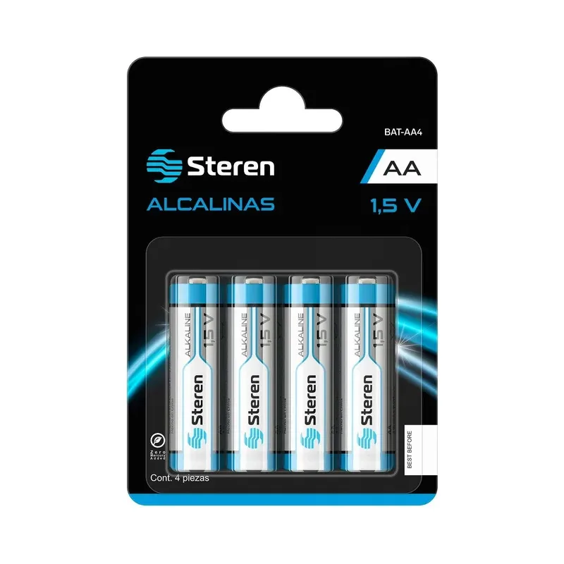 Paquete de 4 pilas alcalinas "AA" Steren BAT-AA4