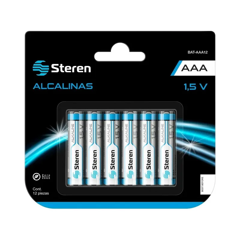 Paquete de 12 pilas alcalinas "AAA" Steren BAT-AAA12