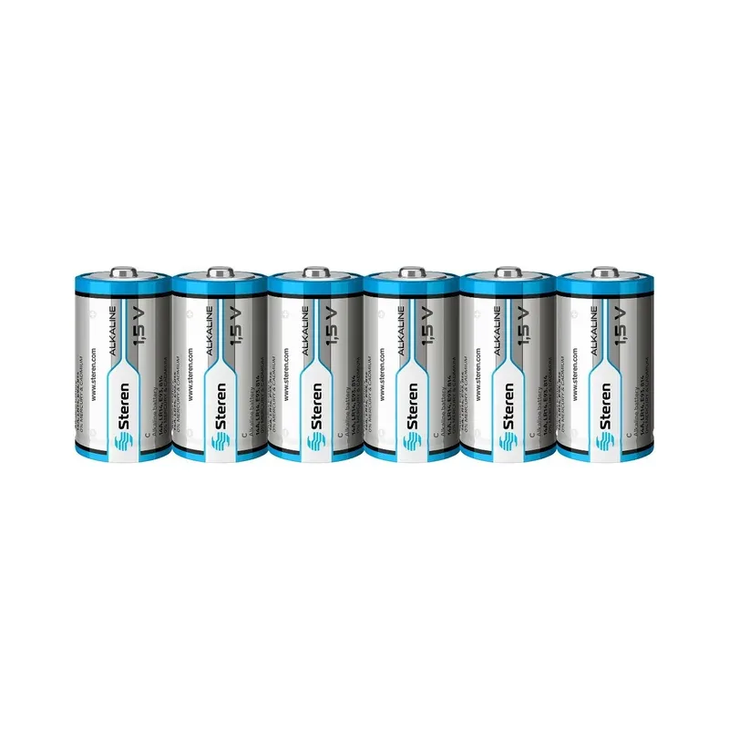 Paquete de 6 pilas alcalinas "C" Steren BAT-C6