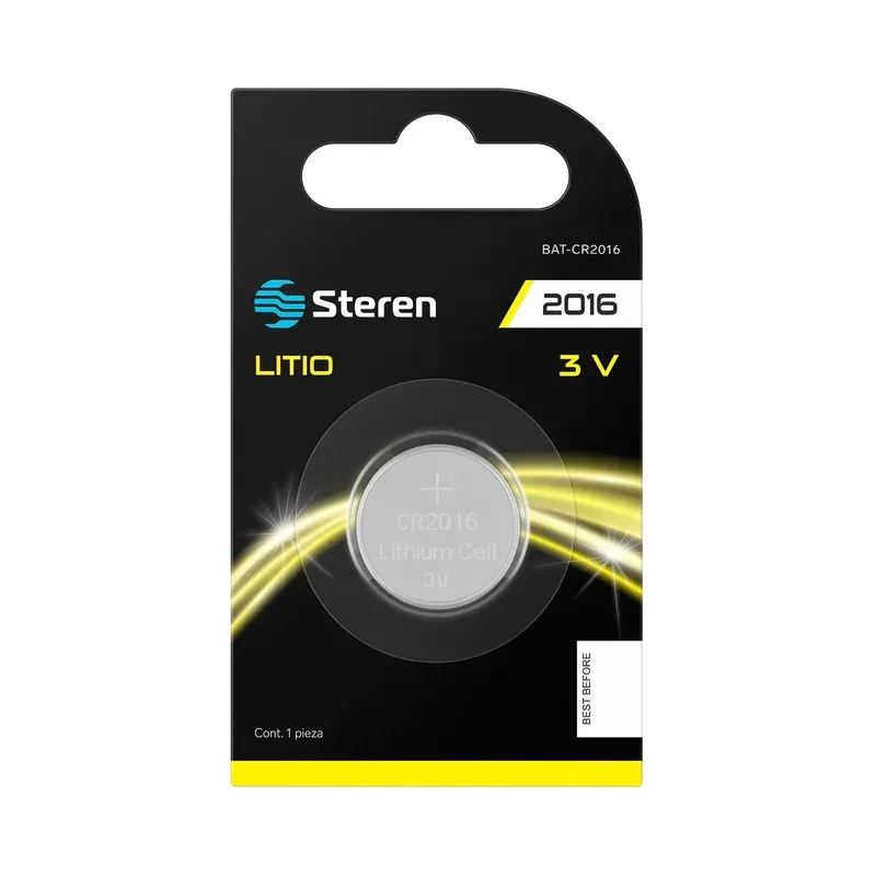 Pila de litio tipo botón "CR2016" Steren BAT-CR2016