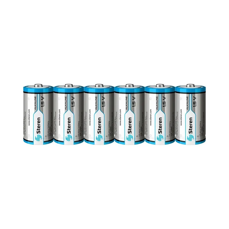 Paquete de 6 pilas alcalinas "D" Steren BAT-D6