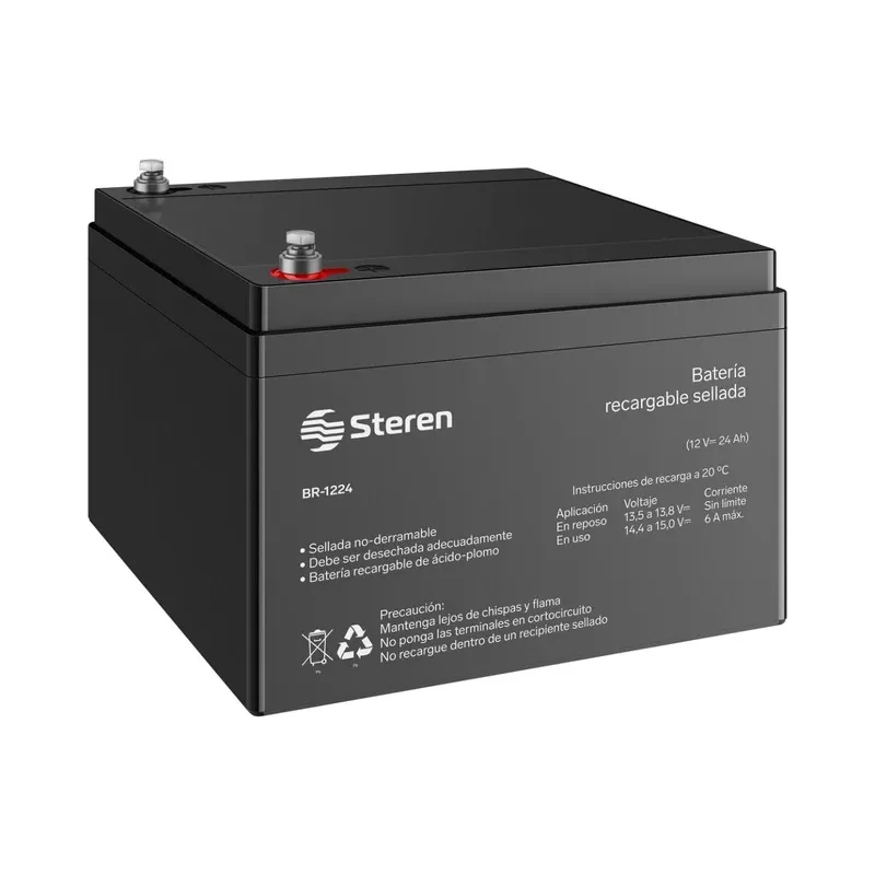 Batería sellada de ácido-plomo, 12 Vcc 24 Ah Steren BR-1224