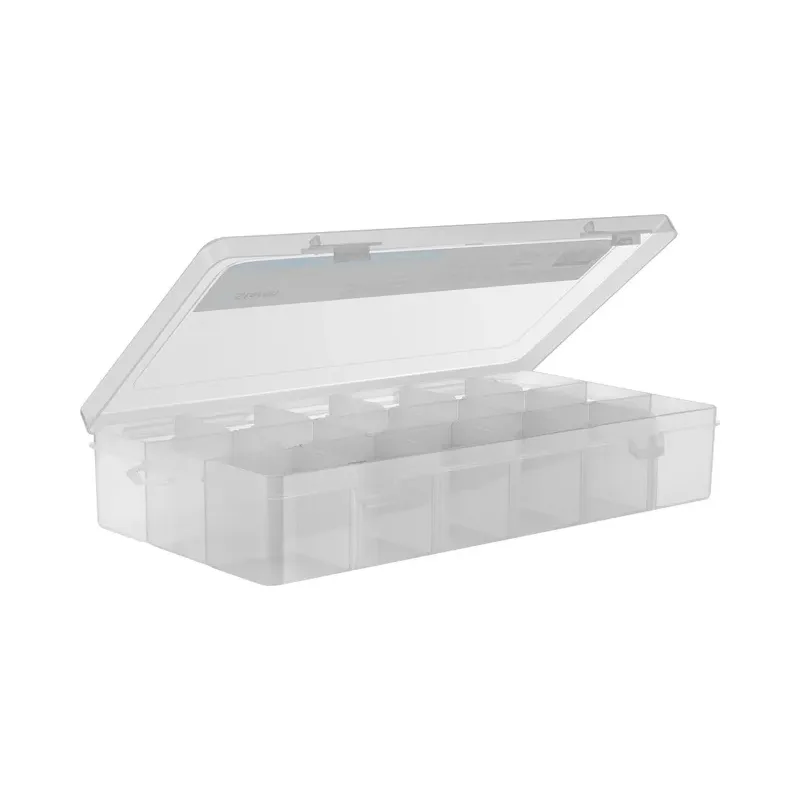 Caja organizadora con 18 divisiones para componentes electrónicos, de plástico Steren HER-222