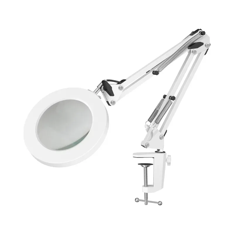 Lámpara LED con lupa (5x), brazo articulado y 3 tonalidades de luz Steren HER-730