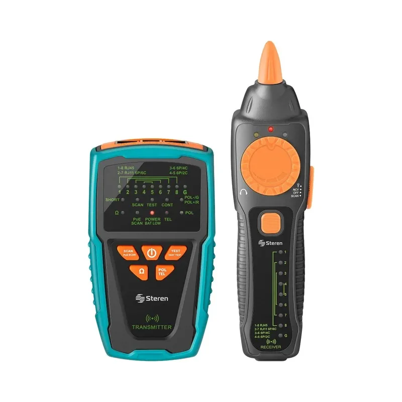 Generador profesional de tonos y probador de cable UTP CAT 5/6 compatible con PoE Steren HER-252