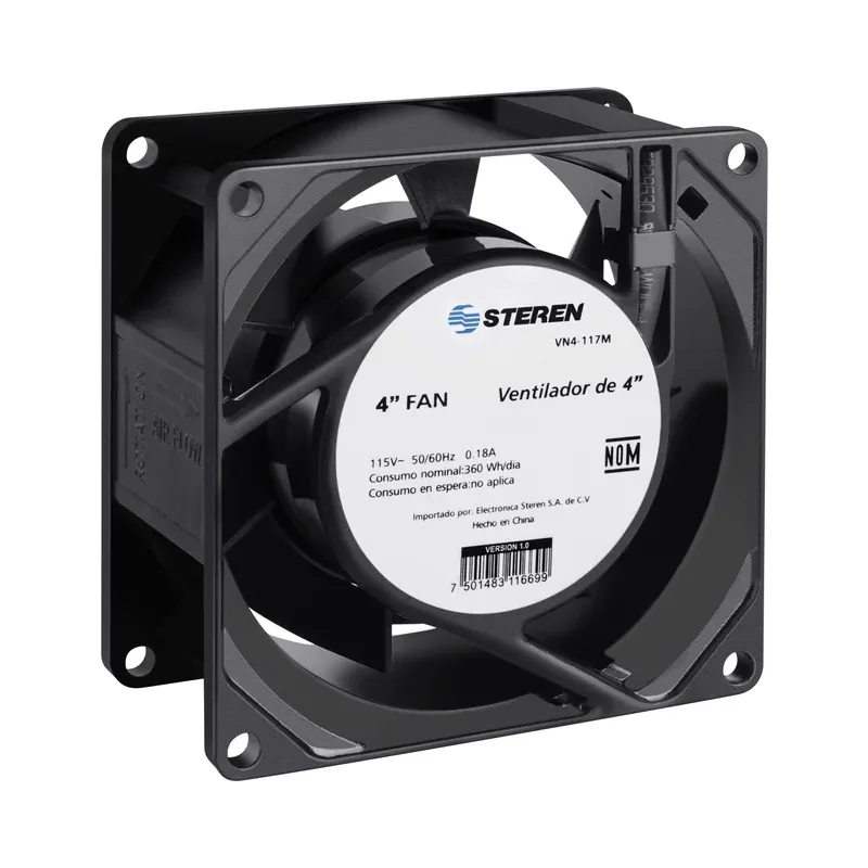 Ventilador metálico de 4", 117 Vca Steren VN4-117M