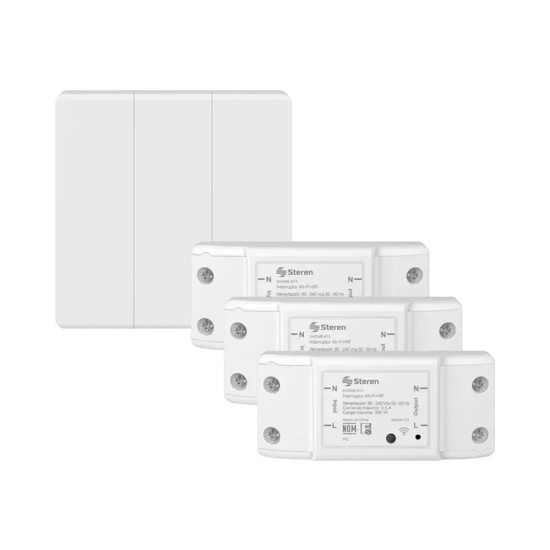 Apagador inalámbrico RF cinético triple Steren SHOME-613