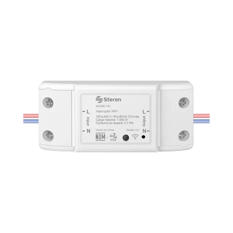 Interruptor Wi-Fi* con medidor de consumo eléctrico Steren SHOME-140