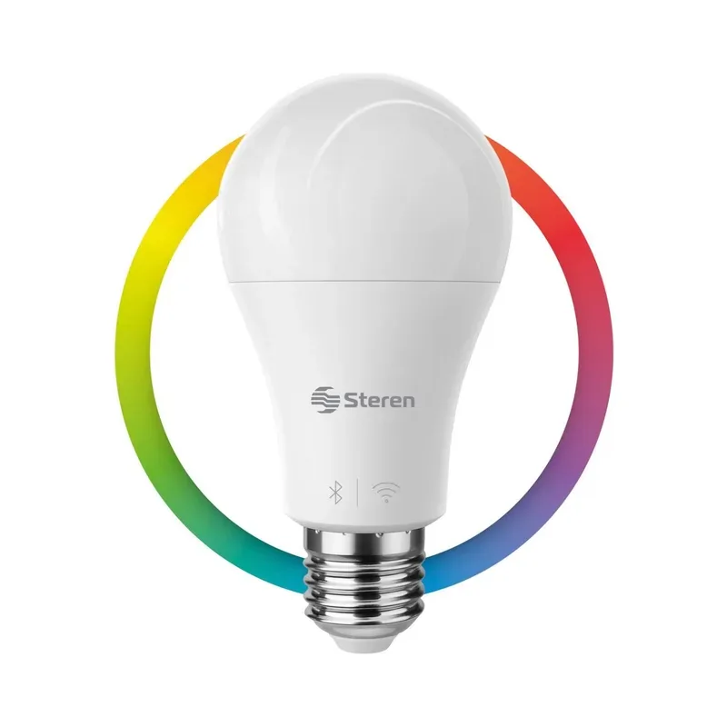 Gateway Wi-Fi* con función de bombillo LED RGB+W multicolor de 9 W Steren SHOME-420