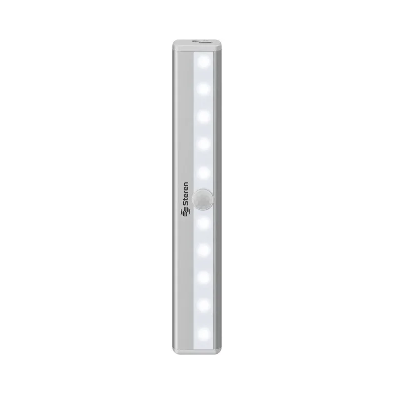Lámpara LED automática tipo barra recargable con sensor PIR y sujeción magnética Steren LAM-062
