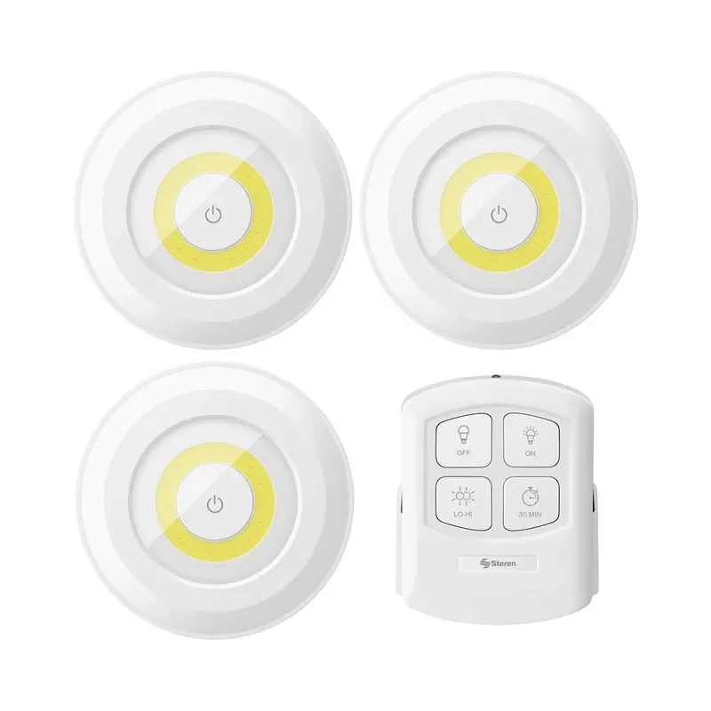 Juego de 3 mini lámparas LED con control remoto Steren LAM-066
