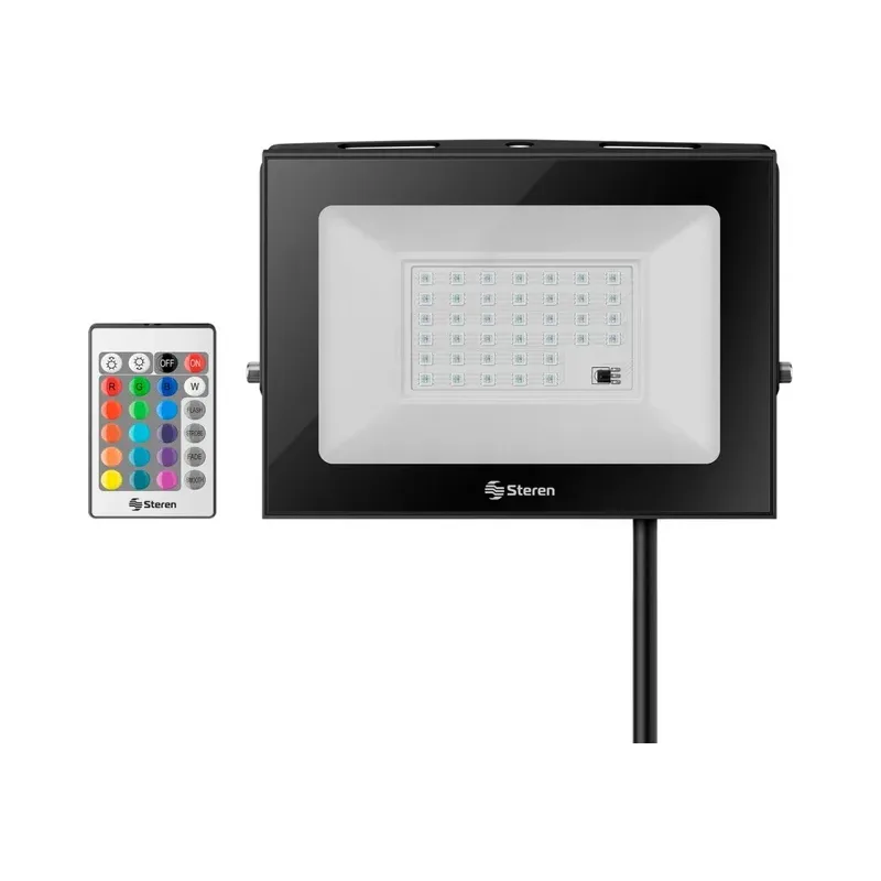 Reflector LED de 50 W (1 750 lúmenes) RGB para exterior Steren LAM-855