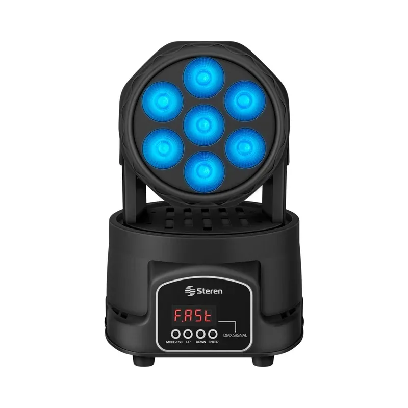 Mini cabeza móvil LED RGBW DMX Steren LED-250