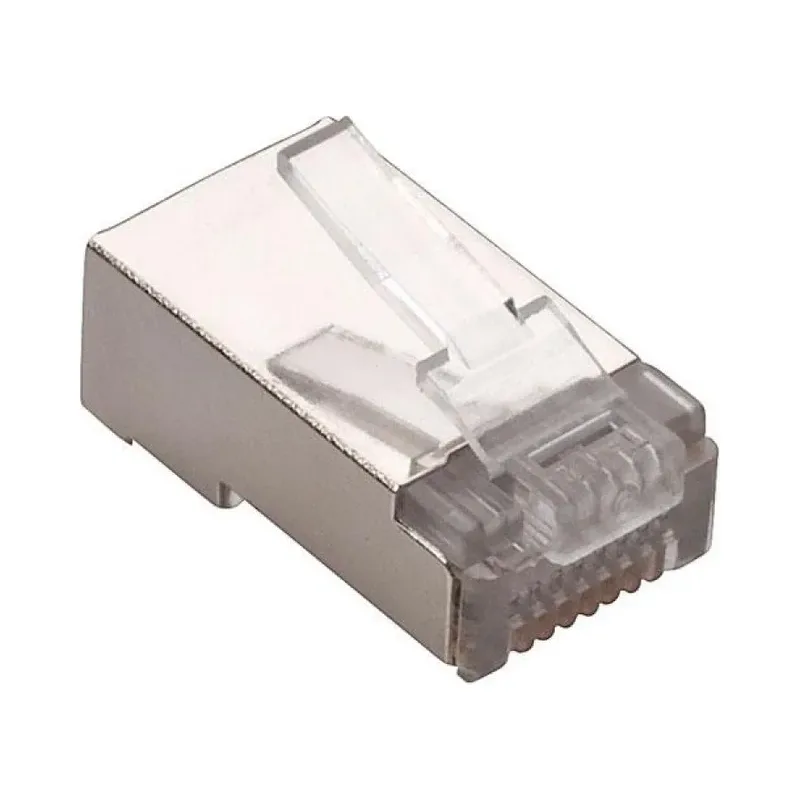Plug blindado RJ45 de 8 contactos FTP o STP CAT 5e, para cable redondo Steren 301-188