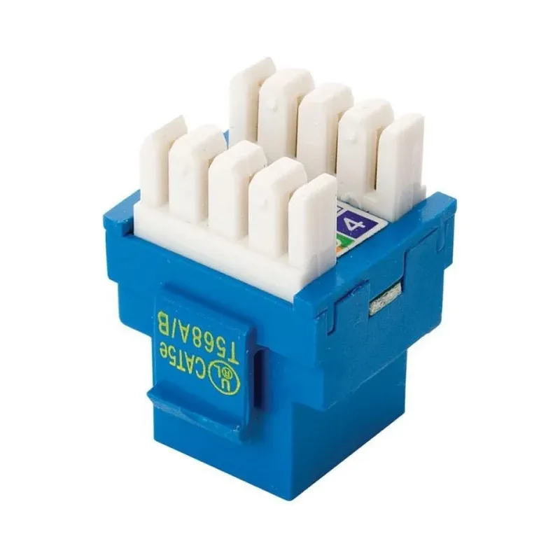 Jack RJ45 de 8 contactos a 180° CAT 5e, tipo Keystone, azul Steren 350-010AZ
