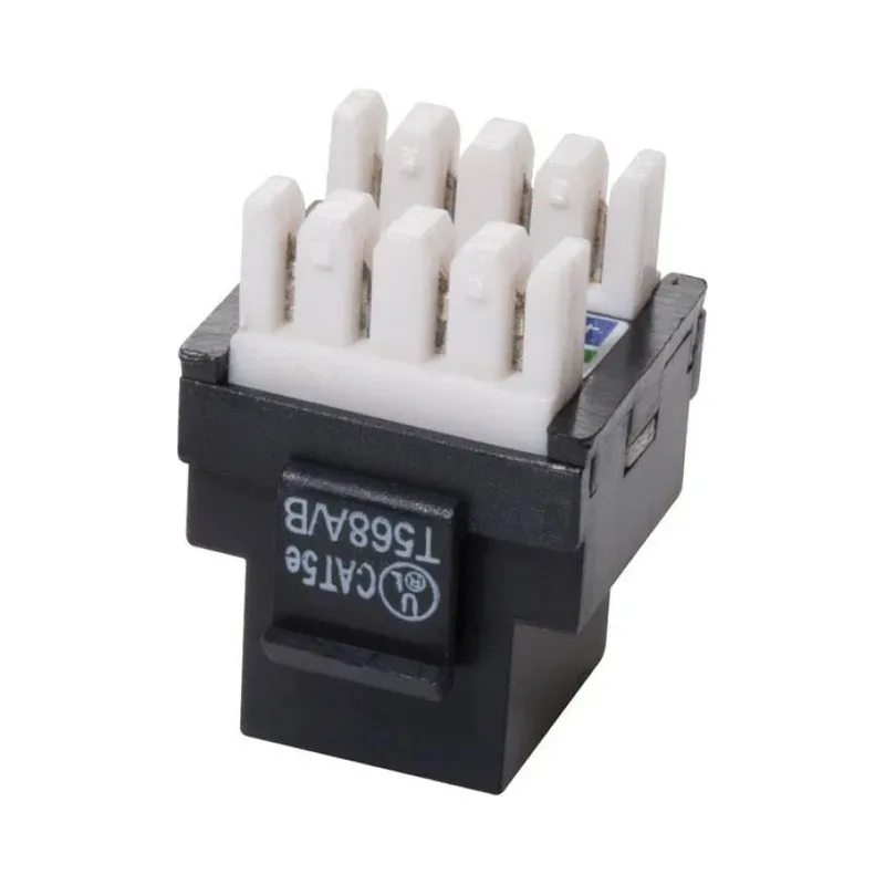 Jack RJ45 de 8 contactos a 180° CAT 5e, tipo Keystone, negro Steren 350-010NE