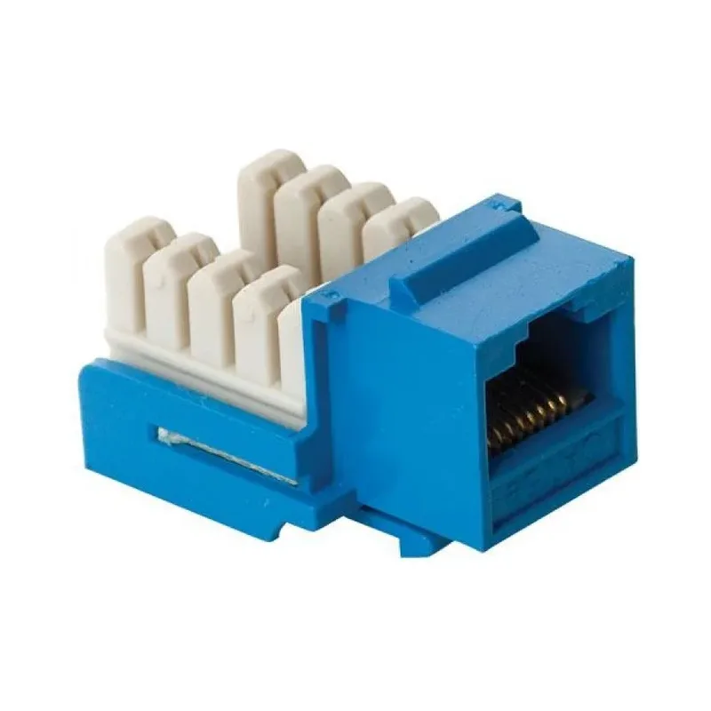 Jack RJ45 de 8 contactos a 90° CAT 5e, tipo Keystone, azul Steren 350-020AZ