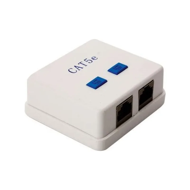 Toma de sobreponer doble RJ45 CAT 5e Steren 350-052