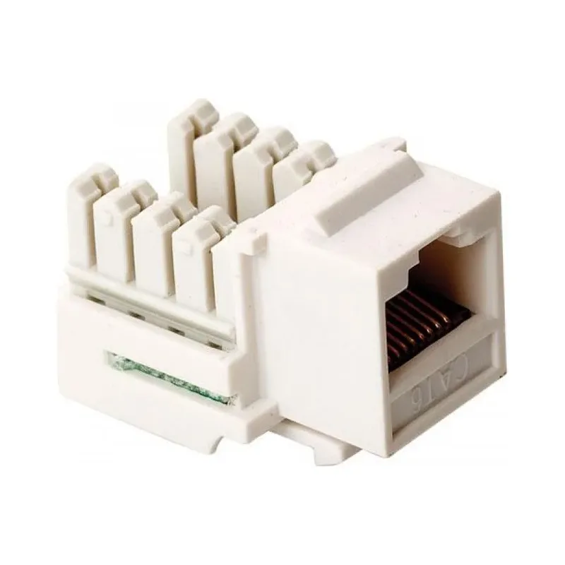 Jack RJ45 de 8 contactos a 90° CAT 6, tipo Keystone, blanco Steren 360-020BL