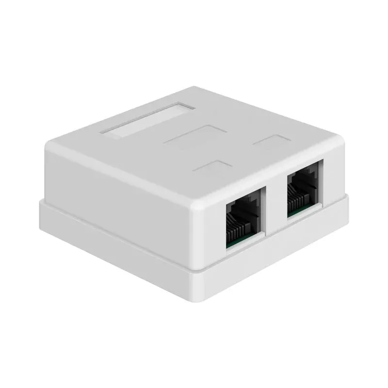 Toma de sobreponer doble RJ45 CAT 6 Steren 360-062