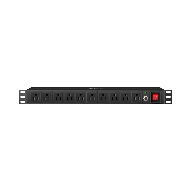 Multitoma de 10 salidas horizontales para rack de 19" Steren MOR-015