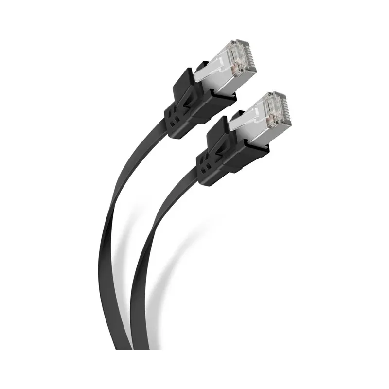 Cable Ethernet STP CAT 6A, de 2,1 m, plano, negro Steren 368A-507NE